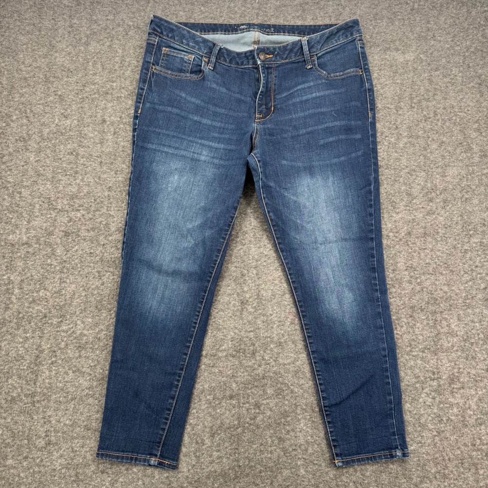 Old Navy The Rockstar Skinny Jeans Women 16 Regular Dark Wash Stretch Denim Crop